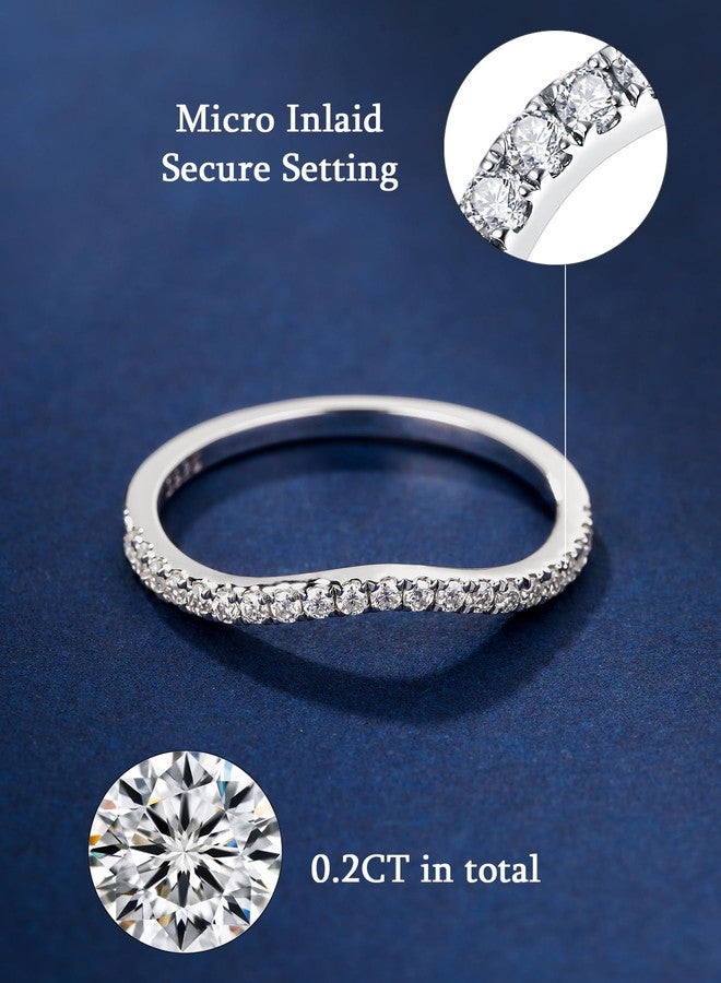 IMOLOVE IMOLOE Moissanite Wedding Bands for Women, 0.2 Carat Thin Eternity Anniversary Rings in 18K White Gold Plated Sterling Silver Size 7 Shine Bright, Spend Light - Image 2